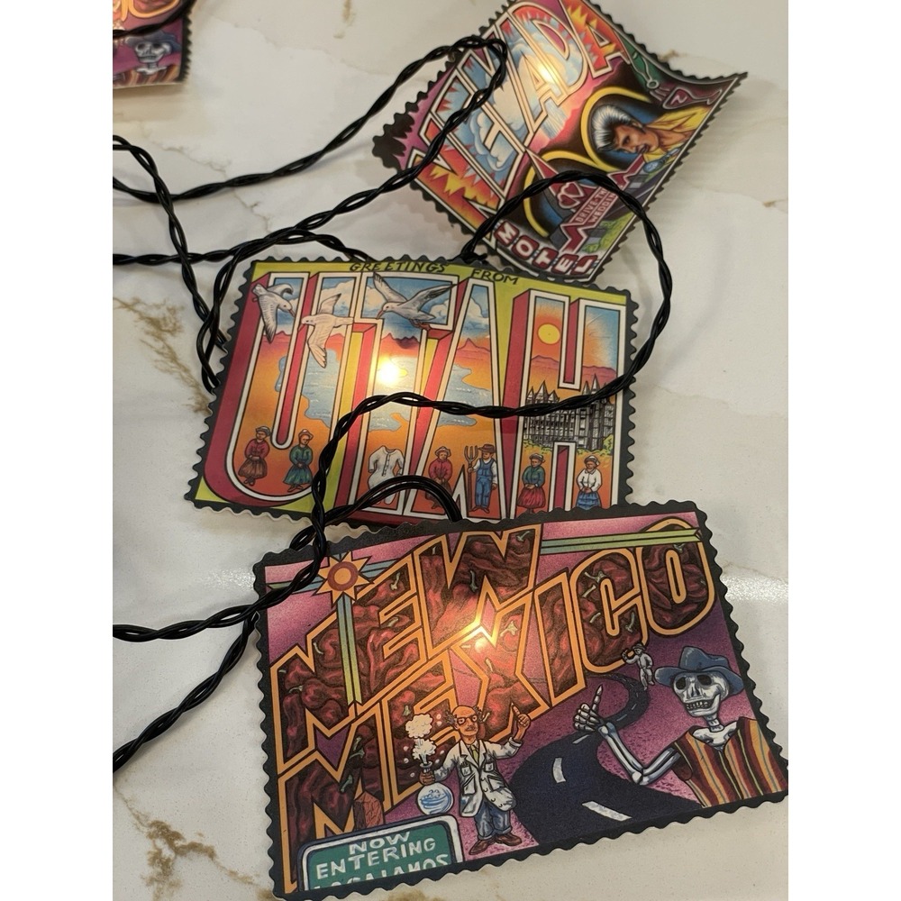 Vintage Primal Lite Southwest Postcard String Lights 14 ft Americana Retro Funky - Picture 2 of 6